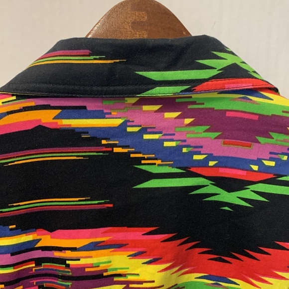 Erin London Jacket Full Zip Size S Bright Vibrant Geometric Pattern - Picture 8 of 9